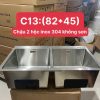 Chậu 2 hộc inox 304 không sơn