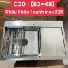 Chậu 1 hộc 1 cánh inox 201